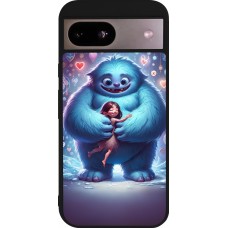 Google Pixel 8a Case Hülle - Silikon schwarz Valentin 2024 Flauschige Liebe