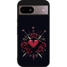 Google Pixel 8a Case Hülle - Silikon schwarz Valentine 2024 gothic love