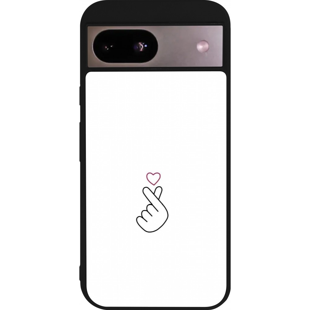 Google Pixel 8a Case Hülle - Silikon schwarz Valentine 2024 heat by Millennials