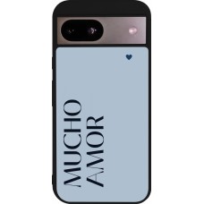 Google Pixel 8a Case Hülle - Silikon schwarz Valentine 2024 mucho amor azul