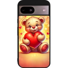 Google Pixel 8a Case Hülle - Silikon schwarz Valentin 2024 Teddy Liebe