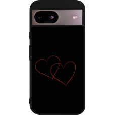 Google Pixel 8a Case Hülle - Silikon schwarz Valentine 2023 attached heart