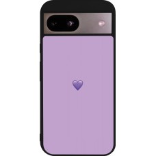 Google Pixel 8a Case Hülle - Silikon schwarz Valentine 2023 purpule single heart