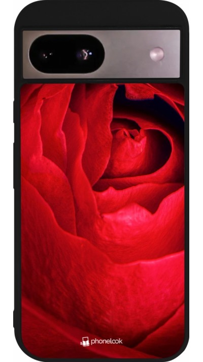 Google Pixel 8a Case Hülle - Silikon schwarz Valentine 2022 Rose