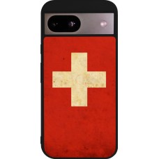 Google Pixel 8a Case Hülle - Silikon schwarz Vintage Flag SWISS