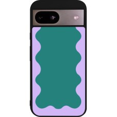 Google Pixel 8a Case Hülle - Silikon schwarz Wavy Rectangle Green Purple