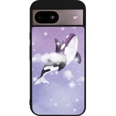 Google Pixel 8a Case Hülle - Silikon schwarz Whale in sparking stars