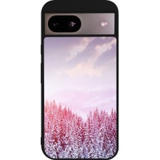 Google Pixel 8a Case Hülle - Silikon schwarz Winter 22 Pink Forest