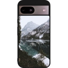 Google Pixel 8a Case Hülle - Silikon schwarz Winter 22 snowy mountain and lake