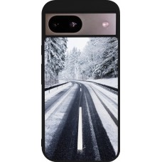 Google Pixel 8a Case Hülle - Silikon schwarz Winter 22 Snowy Road