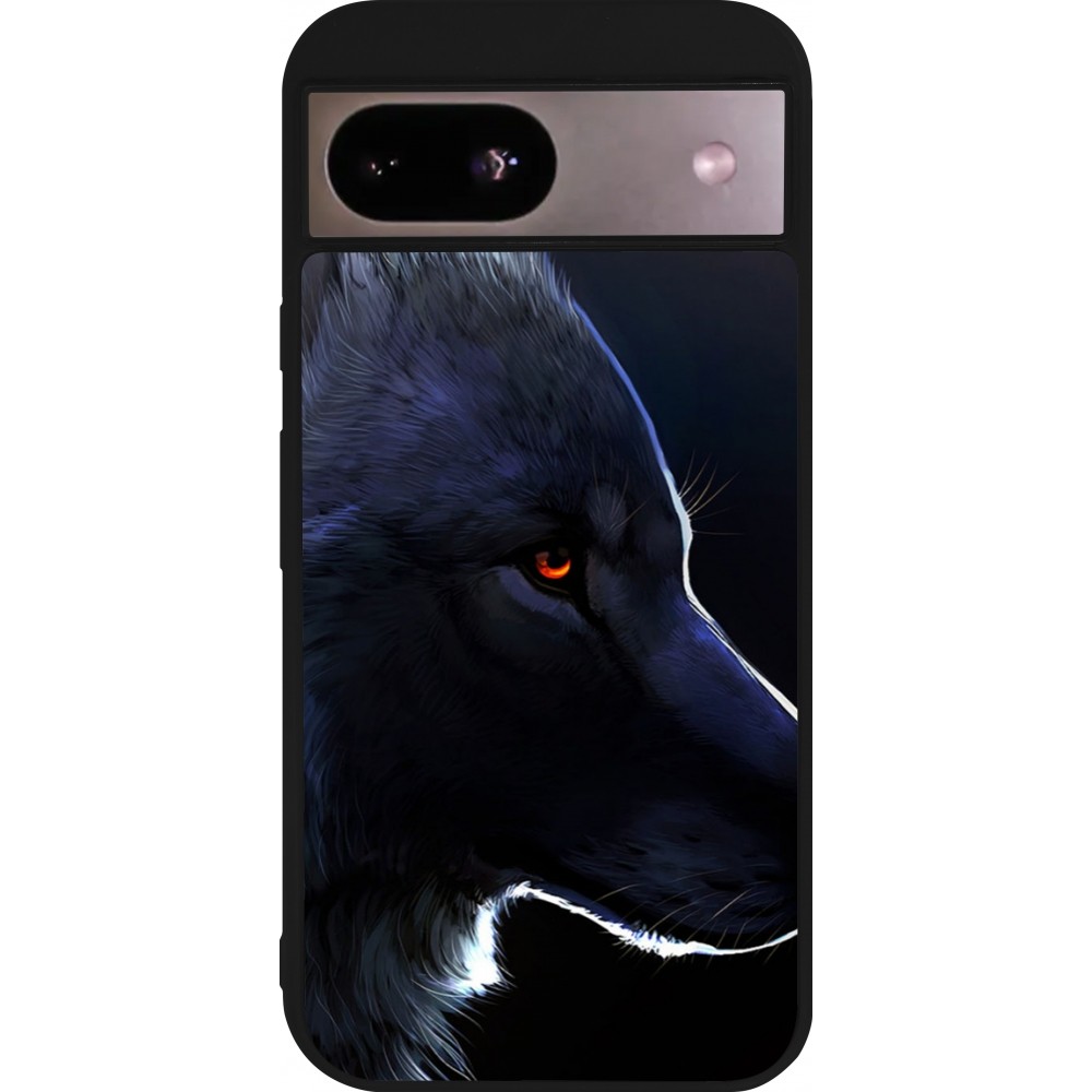 Google Pixel 8a Case Hülle - Silikon schwarz Wolf Shape