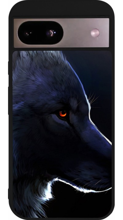 Google Pixel 8a Case Hülle - Silikon schwarz Wolf Shape