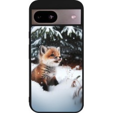 Google Pixel 8a Case Hülle - Silikon schwarz Weihnachten 2023 Fuechslein Tanne