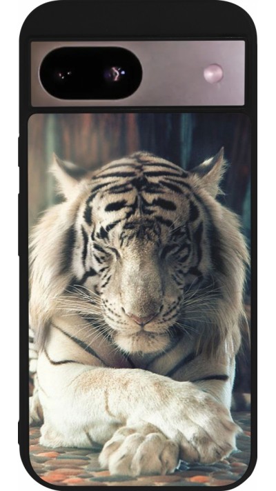 Google Pixel 8a Case Hülle - Silikon schwarz Zen Tiger