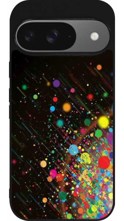 Google Pixel 9 / Pixel 9 Pro Case Hülle - Silikon schwarz Abstract Bubble Lines