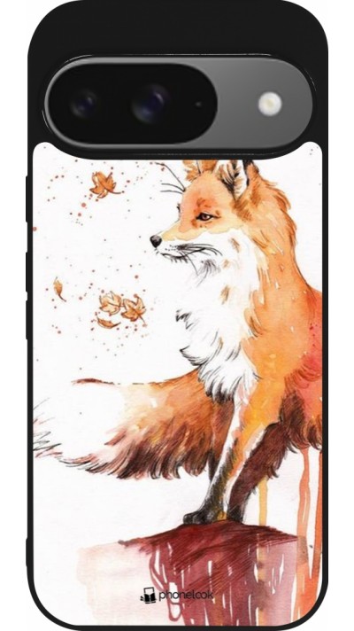 Google Pixel 9 / Pixel 9 Pro Case Hülle - Silikon schwarz Autumn 21 Fox