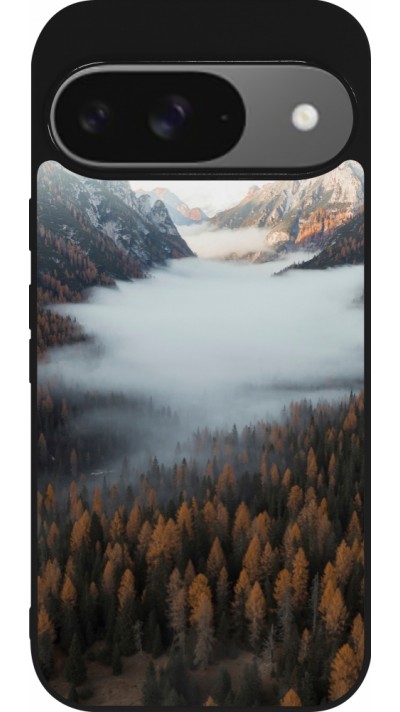 Google Pixel 9 / Pixel 9 Pro Case Hülle - Silikon schwarz Autumn 22 forest lanscape