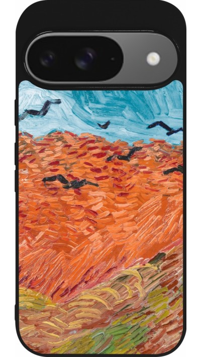 Google Pixel 9 / Pixel 9 Pro Case Hülle - Silikon schwarz Autumn 22 Van Gogh style