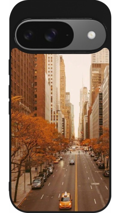 Google Pixel 9 / Pixel 9 Pro Case Hülle - Silikon schwarz Autumn 2024 New York city