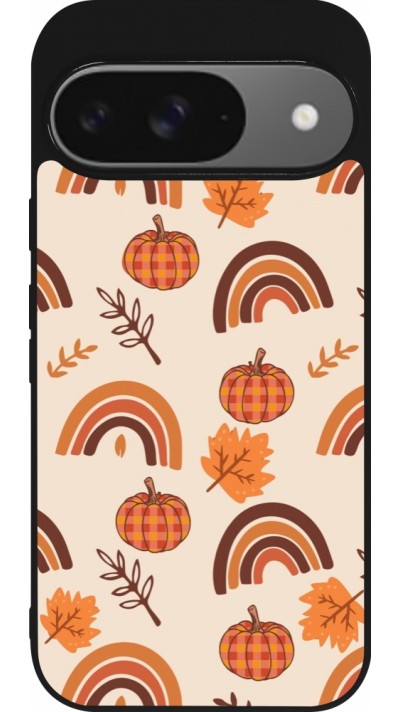 Google Pixel 9 / Pixel 9 Pro Case Hülle - Silikon schwarz Autumn 2024 rainbow