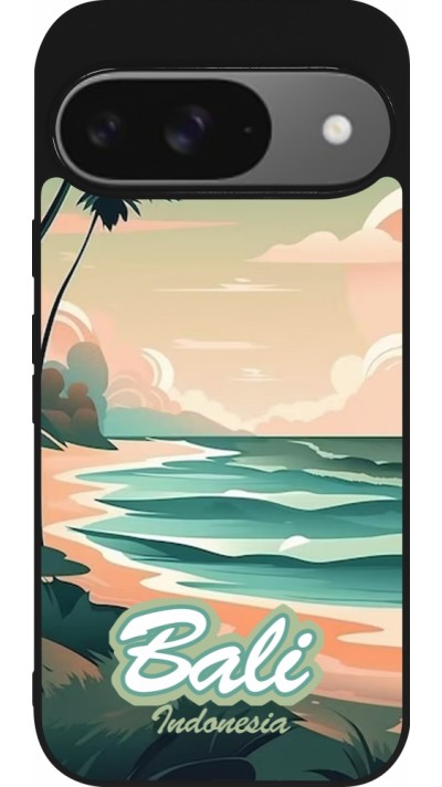 Google Pixel 9 / Pixel 9 Pro Case Hülle - Silikon schwarz Bali Landscape