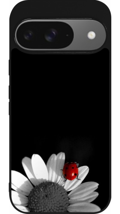 Google Pixel 9 / Pixel 9 Pro Case Hülle - Silikon schwarz Black and white Cox