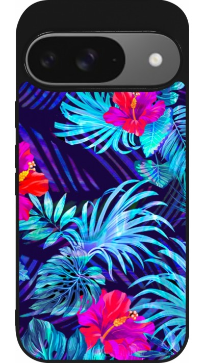 Google Pixel 9 / Pixel 9 Pro Case Hülle - Silikon schwarz Blue Forest