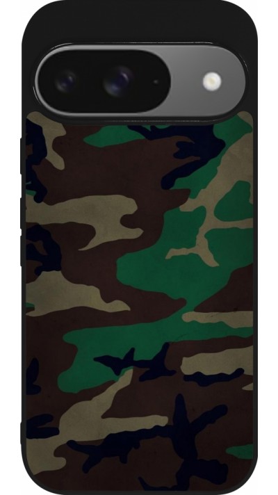 Google Pixel 9 / Pixel 9 Pro Case Hülle - Silikon schwarz Camouflage 3