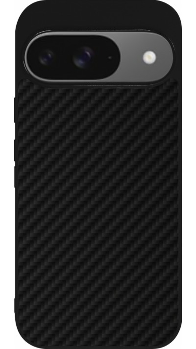 Google Pixel 9 / Pixel 9 Pro Case Hülle - Silikon schwarz Carbon Basic