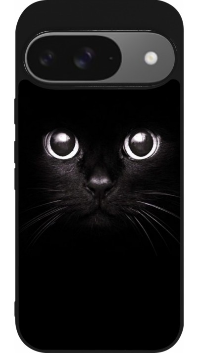 Google Pixel 9 / Pixel 9 Pro Case Hülle - Silikon schwarz Cat eyes