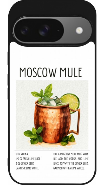 Google Pixel 9 / Pixel 9 Pro Case Hülle - Silikon schwarz Cocktail Rezept Moscow Mule