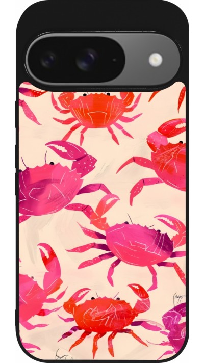 Google Pixel 9 / Pixel 9 Pro Case Hülle - Silikon schwarz Crabs Paint