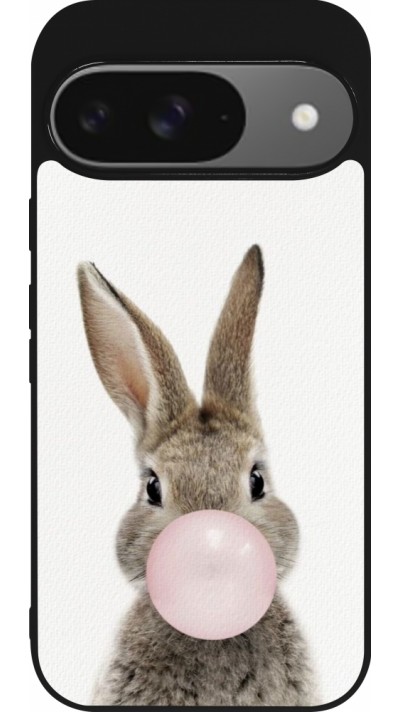 Google Pixel 9 / Pixel 9 Pro Case Hülle - Silikon schwarz Easter 2023 bubble gum bunny