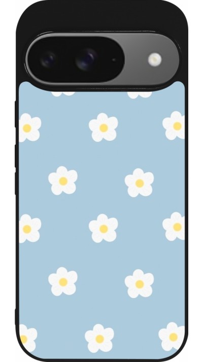 Google Pixel 9 / Pixel 9 Pro Case Hülle - Silikon schwarz Easter 2024 daisy flower