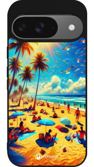 Google Pixel 9 / Pixel 9 Pro Case Hülle - Silikon schwarz Sommer Paradies Farbe