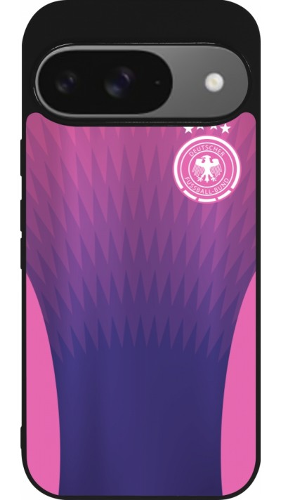 Google Pixel 9 / Pixel 9 Pro Case Hülle - Silikon schwarz Deutschland Away personalisierbares Fussballtrikot