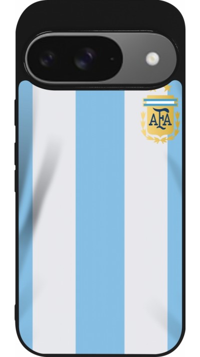 Google Pixel 9 / Pixel 9 Pro Case Hülle - Silikon schwarz Argentinien 2022 personalisierbares Fussballtrikot