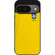 Google Pixel 9 / Pixel 9 Pro Case Hülle - Silikon schwarz Brasilien 2022 personalisierbares Fußballtrikot