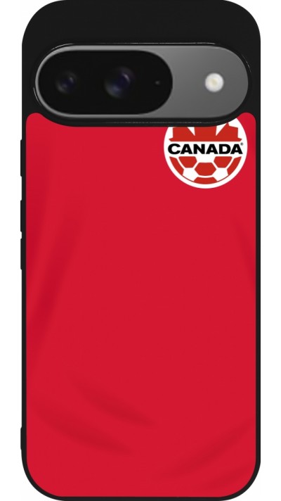 Google Pixel 9 / Pixel 9 Pro Case Hülle - Silikon schwarz Kanada 2022 personalisierbares Fussballtrikot