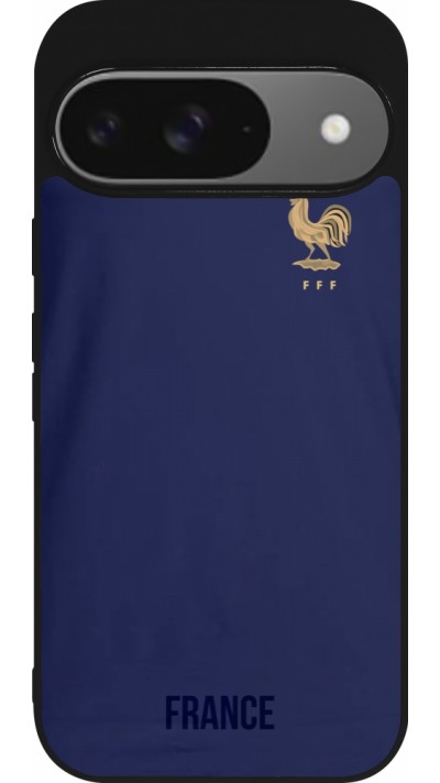 Google Pixel 9 / Pixel 9 Pro Case Hülle - Silikon schwarz Frankreich 2022 personalisierbares Fussballtrikot