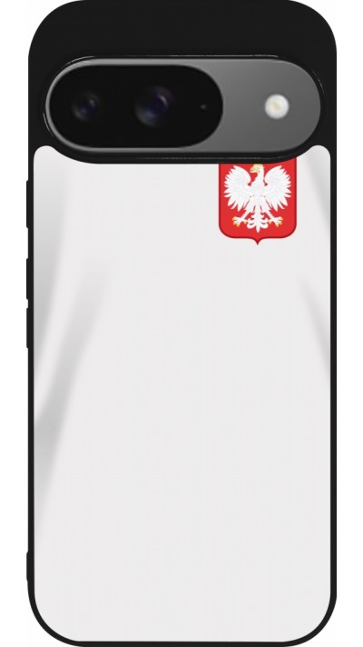 Google Pixel 9 / Pixel 9 Pro Case Hülle - Silikon schwarz Polen 2022 personalisierbares Fussballtrikot