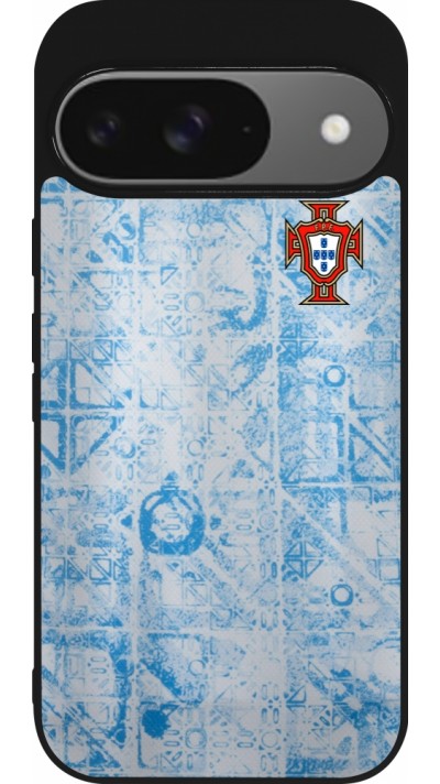 Google Pixel 9 / Pixel 9 Pro Case Hülle - Silikon schwarz Portugal Away personalisierbares Fussballtrikot