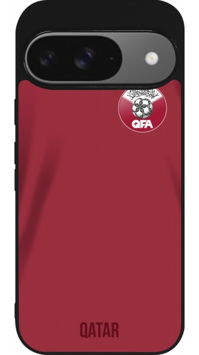 Google Pixel 9 / Pixel 9 Pro Case Hülle - Silikon schwarz Katar 2022 personalisierbares Fussballtrikot