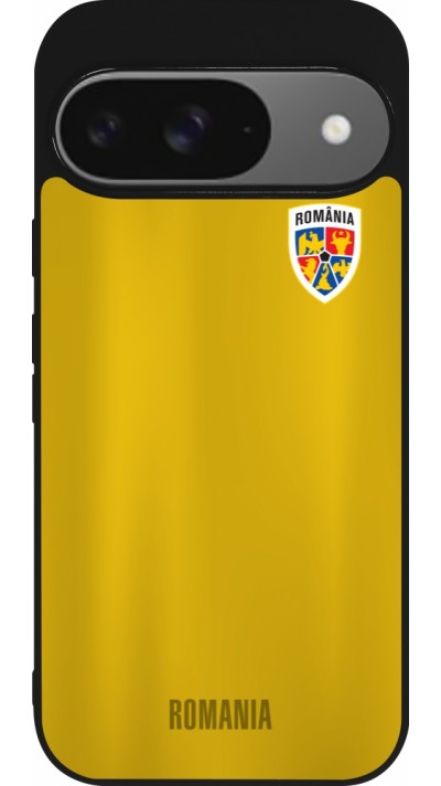 Google Pixel 9 / Pixel 9 Pro Case Hülle - Silikon schwarz Fussballtrikot Rumänien