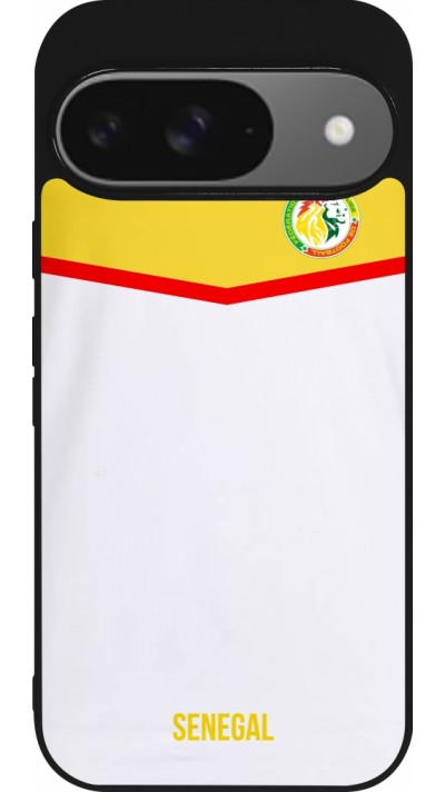 Google Pixel 9 / Pixel 9 Pro Case Hülle - Silikon schwarz Senegal 2022 personalisierbares Fußballtrikot