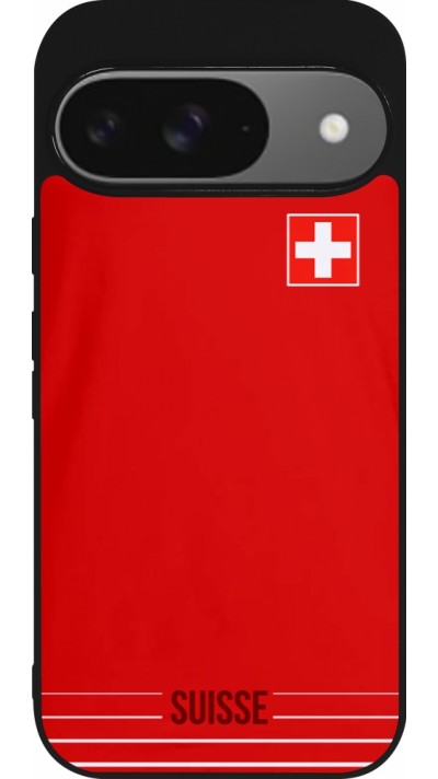 Google Pixel 9 / Pixel 9 Pro Case Hülle - Silikon schwarz Football shirt Switzerland 2022