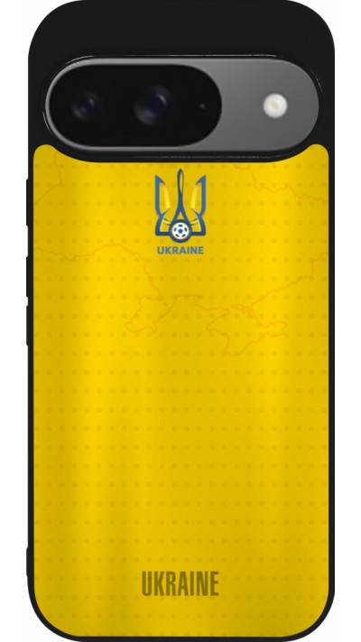 Google Pixel 9 / Pixel 9 Pro Case Hülle - Silikon schwarz Fussballtrikot Ukraine