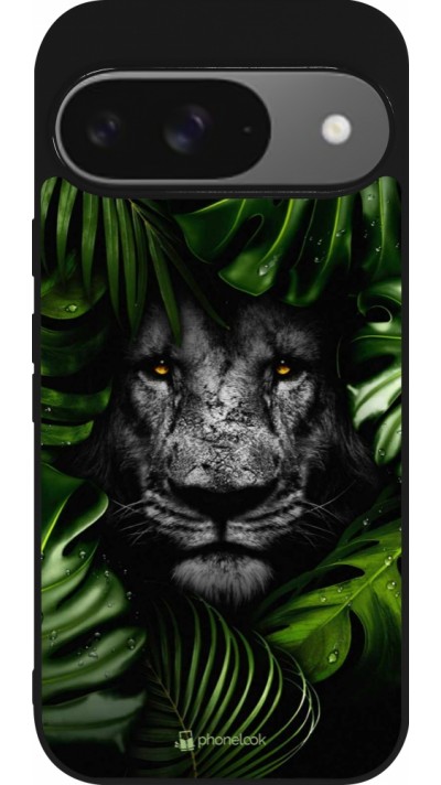 Google Pixel 9 / Pixel 9 Pro Case Hülle - Silikon schwarz Forest Lion