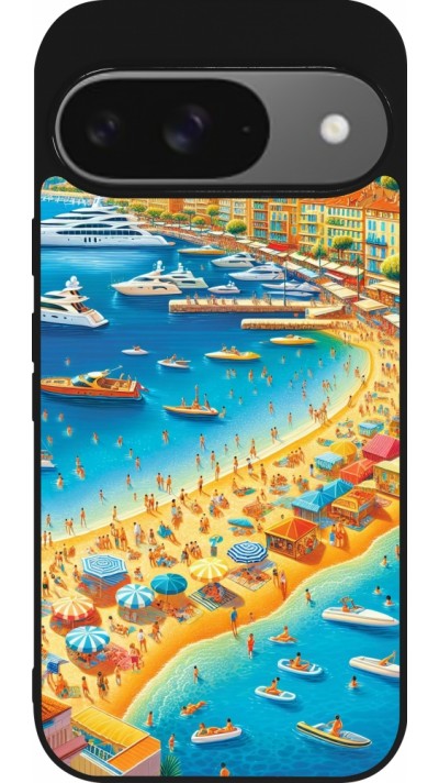 Google Pixel 9 / Pixel 9 Pro Case Hülle - Silikon schwarz French Riviera People