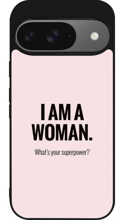 Google Pixel 9 / Pixel 9 Pro Case Hülle - Silikon schwarz I am a woman